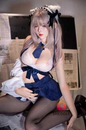 lovedoll-jasmine- 168cm-3.0head-movable-eye-blue-mini-skirt-kneeling posture